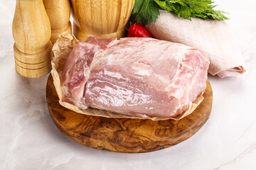 Raw uncooked pork meat loin
