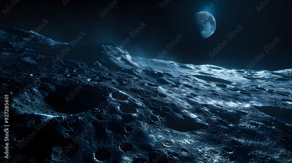 Poster a view of the moon's surface from space
