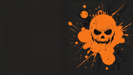 Fototapeta premium a orange color stylized skull smile