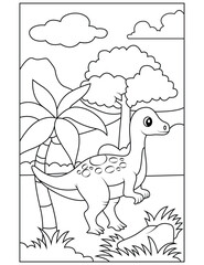 Dinosaur coloring page for kids