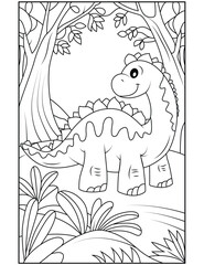Dinosaur coloring page for kids
