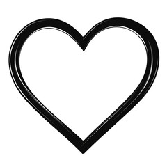 PNG Simple black heart outline on white background