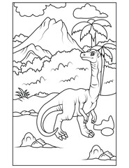 Dinosaur coloring page for kids