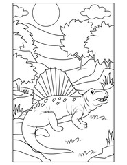 Dinosaur coloring page for kids