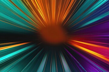 Vivid Gradient Layering Background in Teal, Orange, and Purple with Radiant Color Blends and Black Field