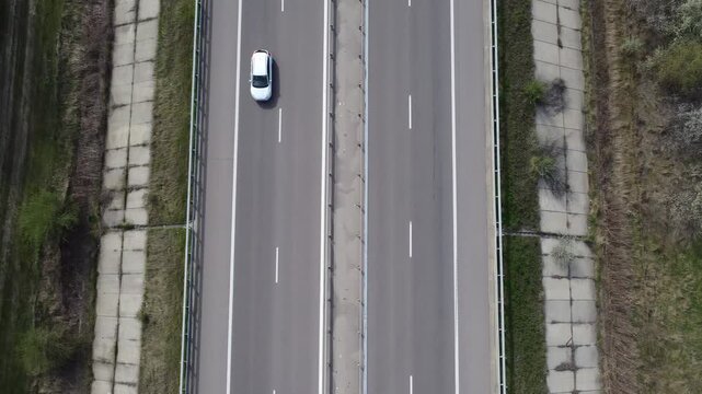 High view of A3 highway, Independenta, Prahova, Romania 