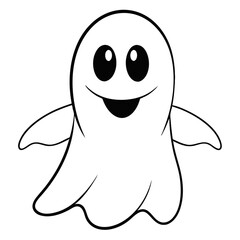 Obraz premium Friendly ghost clipart with waving arms - ideal for crafts, logos, and seasonal decorations