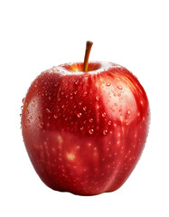 fresh red apple isolated on white  with water drops