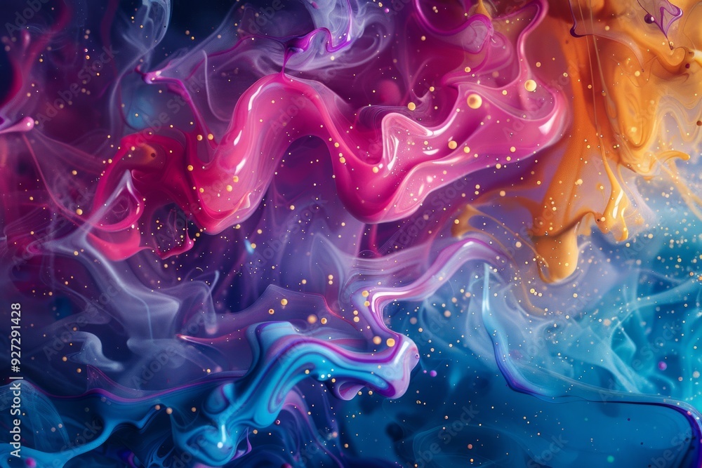 Aufkleber swirling colors blend and flow together, creating an abstract display of vibrant hues and textures