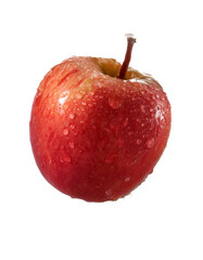 fresh red apple isolated on white  with water drops