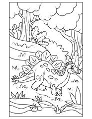 Dinosaur coloring page for kids