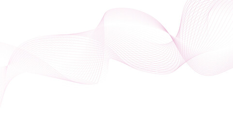 White wave curve lines banner background design. Abstract soft wave lines dynamic flowing pink light isolated background. Vector Illustration of the pink pattern of lines. stripes on white .