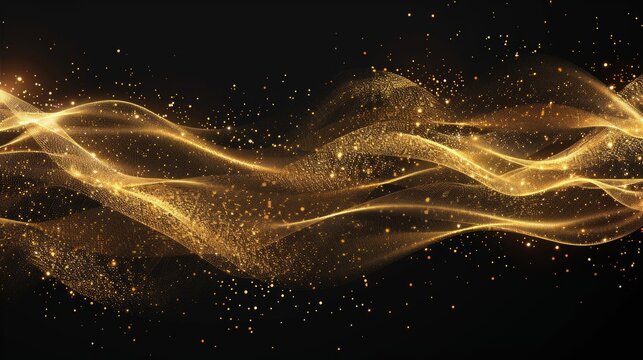 Golden waves of light shimmer and flow, creating an enchanting display that captivates the viewer's attention