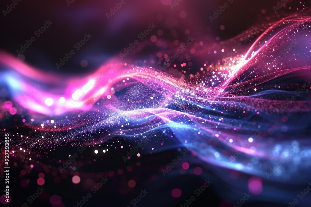 Poster obscure abstract lines glowing. speed effect. generate ai
