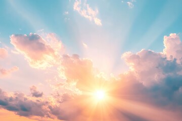 Abstract Sunset sky, clouds illuminated by the sun , ai