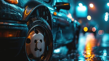 Close up photo of old 90's car new car half half mg hs AI generated