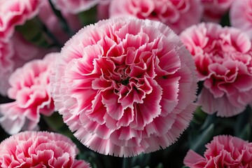 Breathtaking Closeup Image of Realistic Pink Carnation Flower Blossom