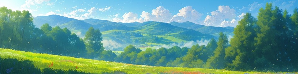 Obraz premium Cozy Girl Sipping Warm Milk Tea Amidst Snowy Mountains at Sunset: Dreamy Anime-Style 4K Wallpaper. Enchanting Winter Scene for UI, Web, and Poster Designs. Perfect for Winter Solstice, New Year, Sprin