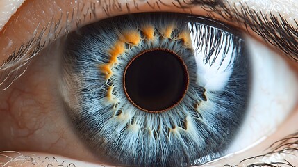 23. "A striking macro image of a human eye with detailed iris and eyelashes, set against a pure white backdrop