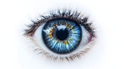25. "A captivating human eye with fine details and vivid hues, isolated against a pristine white background