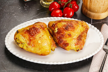 Roasted chicken thigh with spices