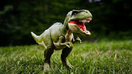 Obraz premium A green dinosaur action figure