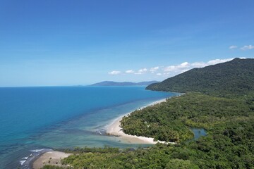 Fototapeta premium Aerial photo of Cape Tribulation Queensland Australia