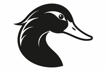 Duck head silhouette vector style on a white background