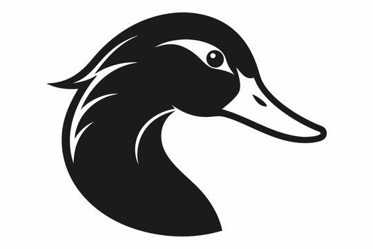 recommend clip art: Duck head silhouette vector style on a white background