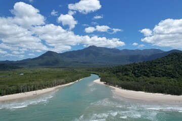 Aerial photo of Thornton Beach Daintree Queensland Australia