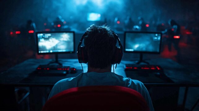 Gamer at eSports Tournament