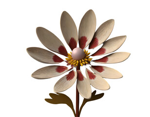 Fototapeta premium 3d flower on a isolated on white backgroun. Generative AI.