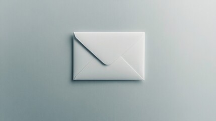 Minimalist white envelope on light blue background