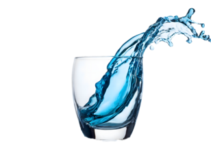 3d glass of abstract shape in the form of a wave Splash on a white isolated background. Generative AI.