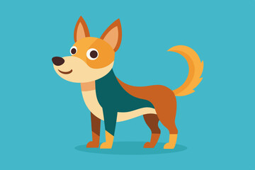 Funny mockup of a small dog on a white background