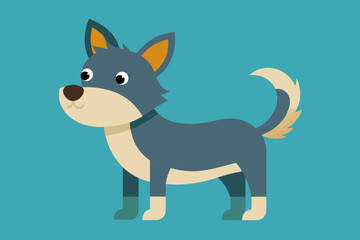 Funny mockup of a small dog on a white background