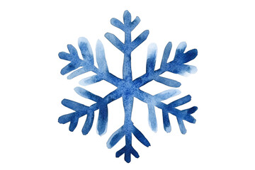A beautiful watercolor snowflake illustration, perfect for winter designs, holiday themes, and festive decorations.