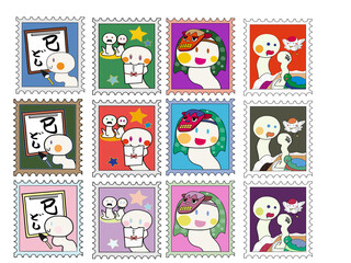 へびの切手(お正月)