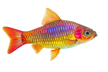A vibrant and colorful fish showcasing stunning scales with a rainbow of hues. Perfect for aquatics or nature themed projects.