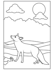 Fox coloring page for kids