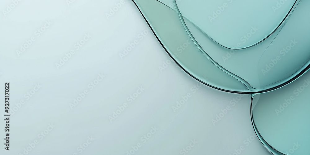 Poster abstract design with fluid layers in soft colors glassmorphism