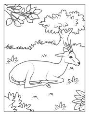 Deer coloring page for kids