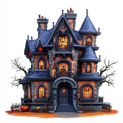 3D Cartoon Cute Funny Haunted House for Halloween