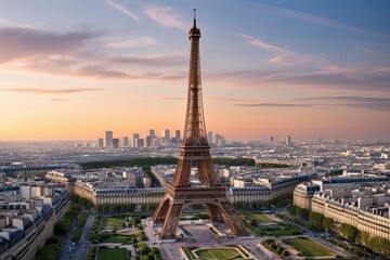 Futuristic Design of the Eiffel Tower in a Beautiful Paris Skyline with Captivating Photography