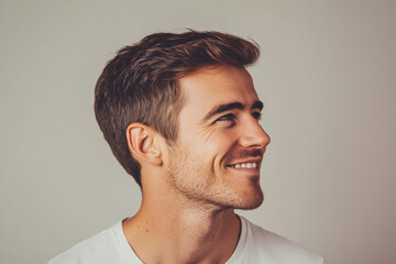 Fototapeta premium A close up of a man's face with her eyes closed