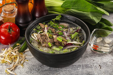 Vietnamese cuisine - Pho Bo soup with beef