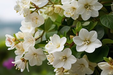 Jasmine Blooms Close-Up Stunning Floral Accents for Garden Decor and Fresh Style