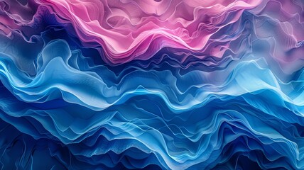 A blue and pink wave with a purple background