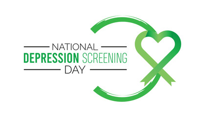 National Depression screening day is observed every year on October. Medical Healthcare Awareness concept. background, placard, banner template Vector illustration design.