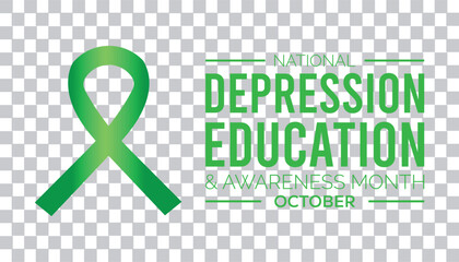 National Depression Education and Awareness Month is observed every year on October. Medical Healthcare Awareness concept. background, placard, banner template Vector illustration design.